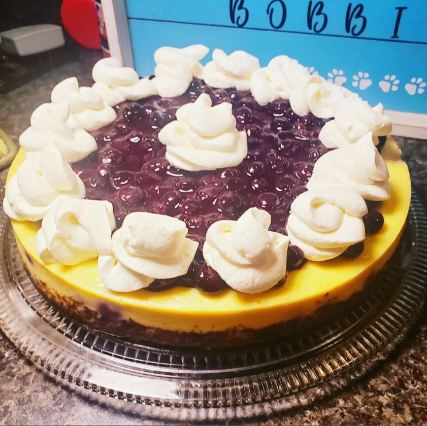 No Sugar Added Lemon Blueberry Cheesecake