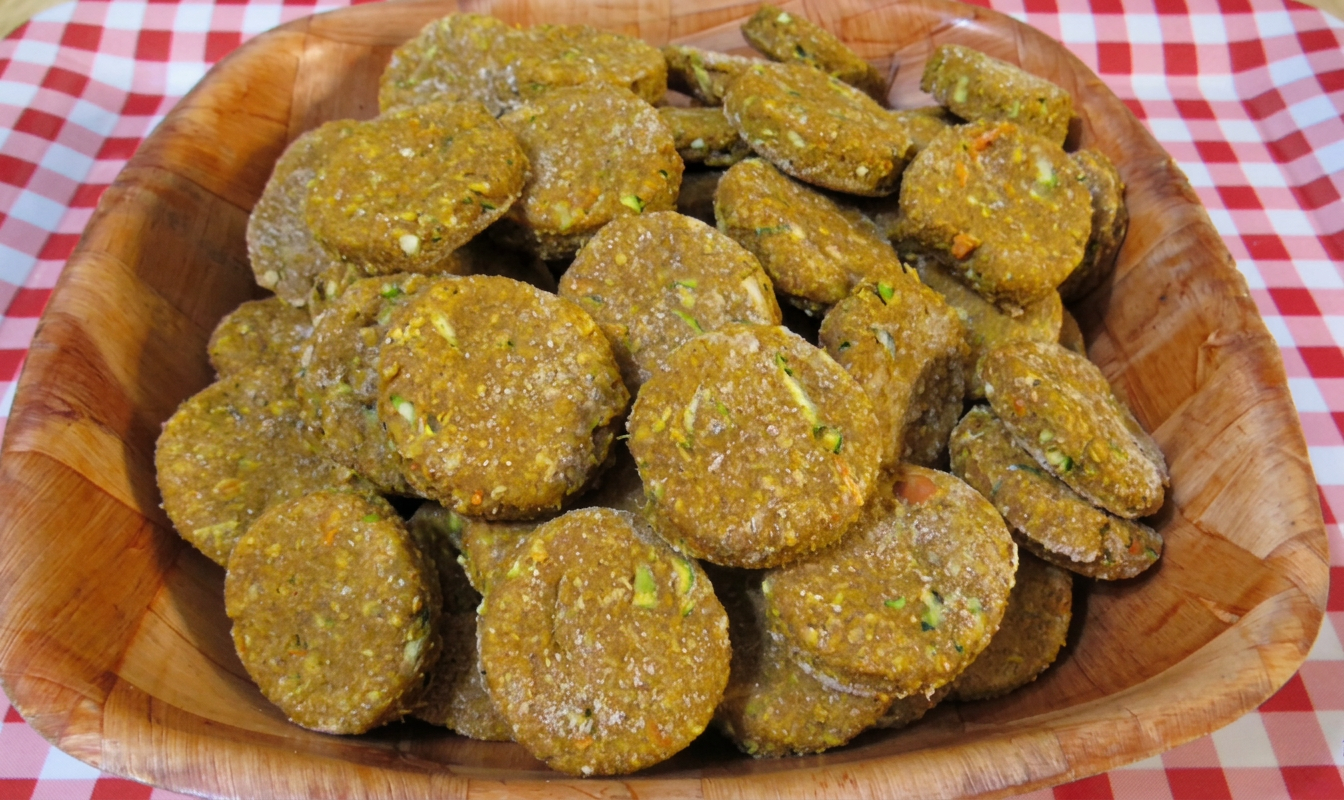 Pumpkin, Peanut Butter & Veggie Dog Treats (Bobbi Jo Approved!)