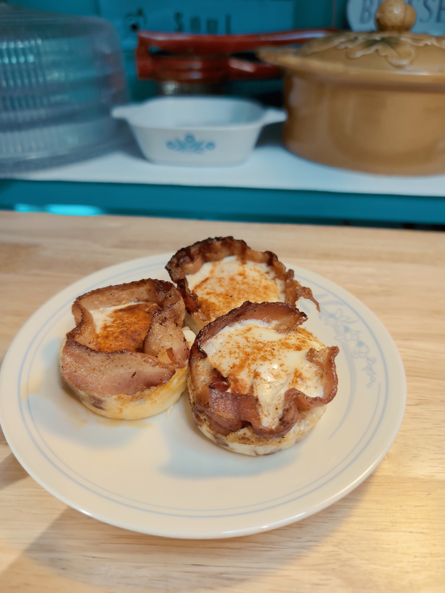 Eggs Baked in Bacon Rings